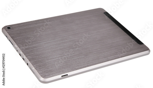 Tablet metal silver back left side