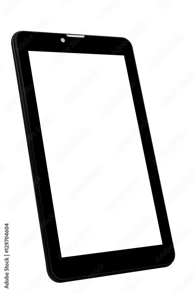 Tablet black background front left side angle camera Tablet black background front left side angle camera