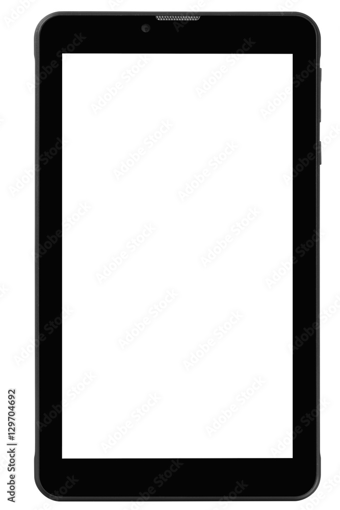 Tablet black background front straight Tablet black background front straight