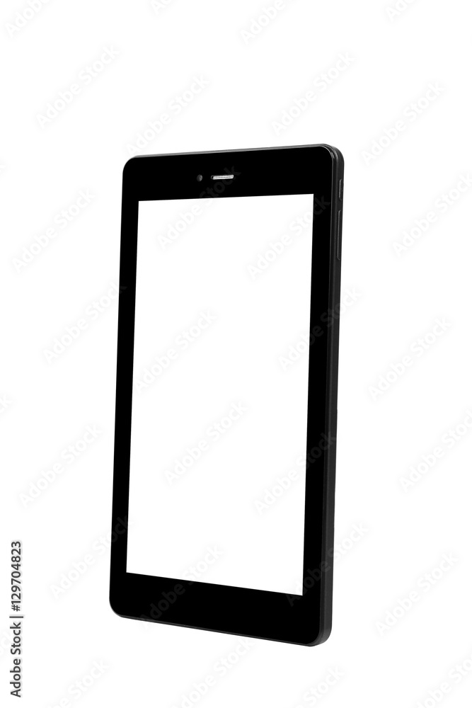 Tablet metal silver isolated front straight right side Tablet metal silver isolated front straight right side