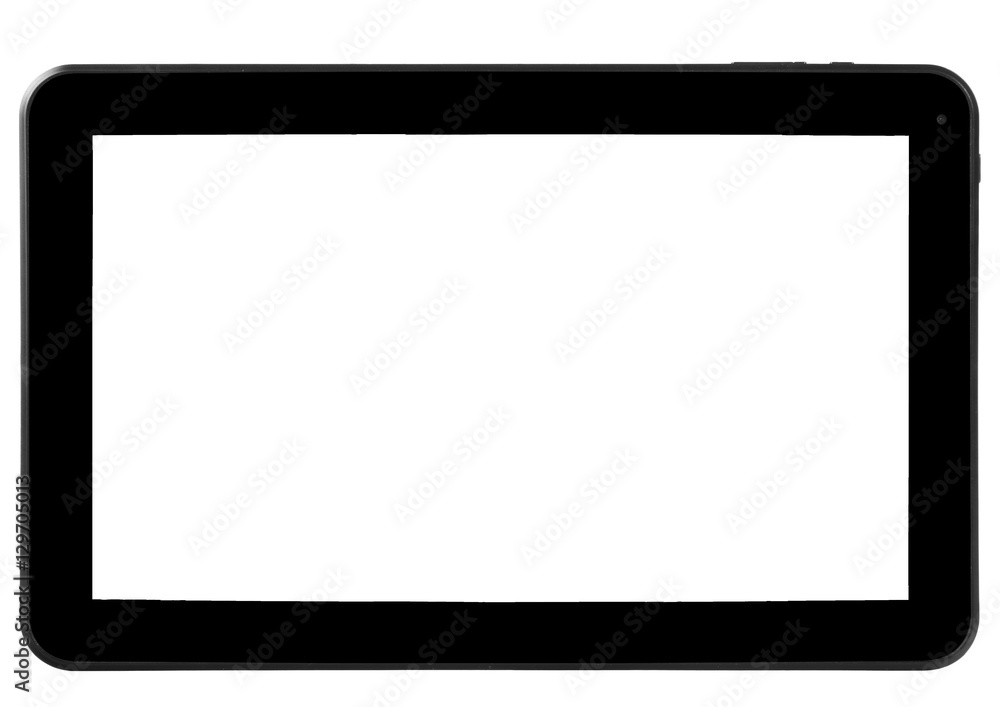 Tablet white and black button front straight Tablet white and black button front straight