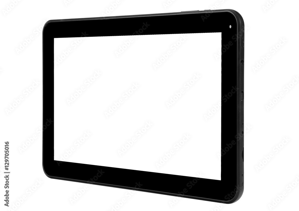 Tablet white and black button front straight
