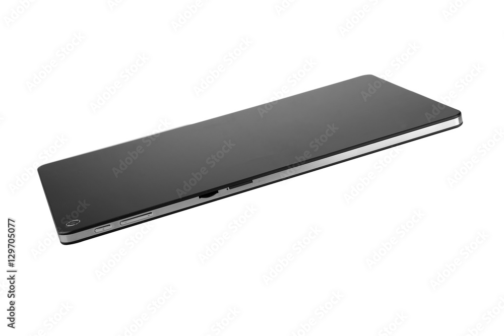 Tablet black design back flying Tablet black design back flying
