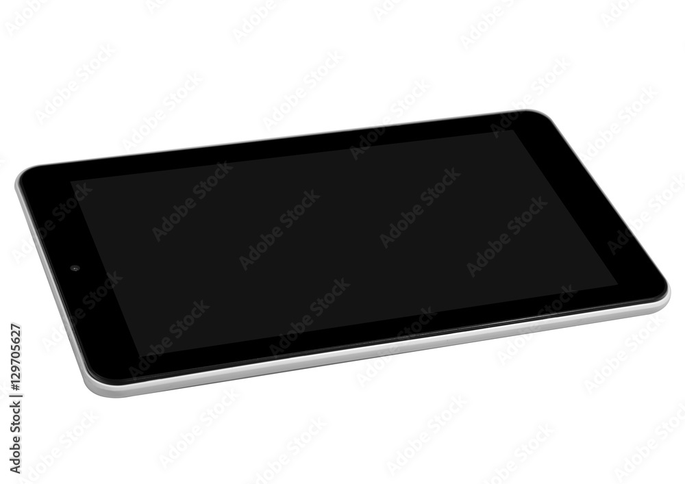 Tablet device white front with black screen Tablet device white front with black screen