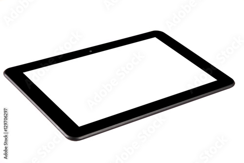 Tablet black front straight level flat angle