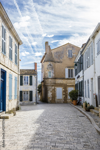 Little street of village of Ars en Re  Ile de Re  France