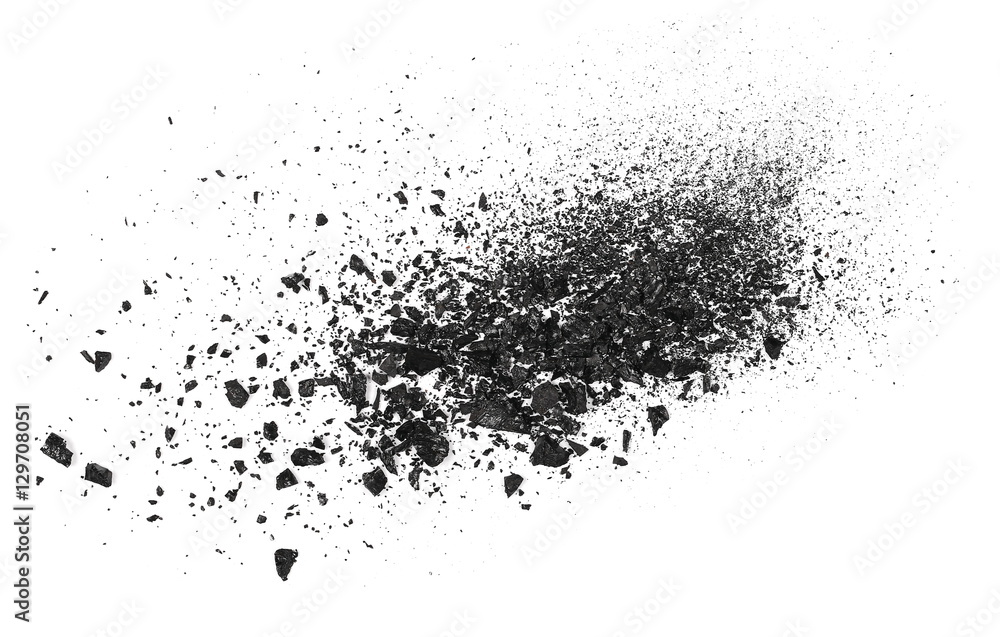 pile black coal isolated on white background pile black coal isolated on white background