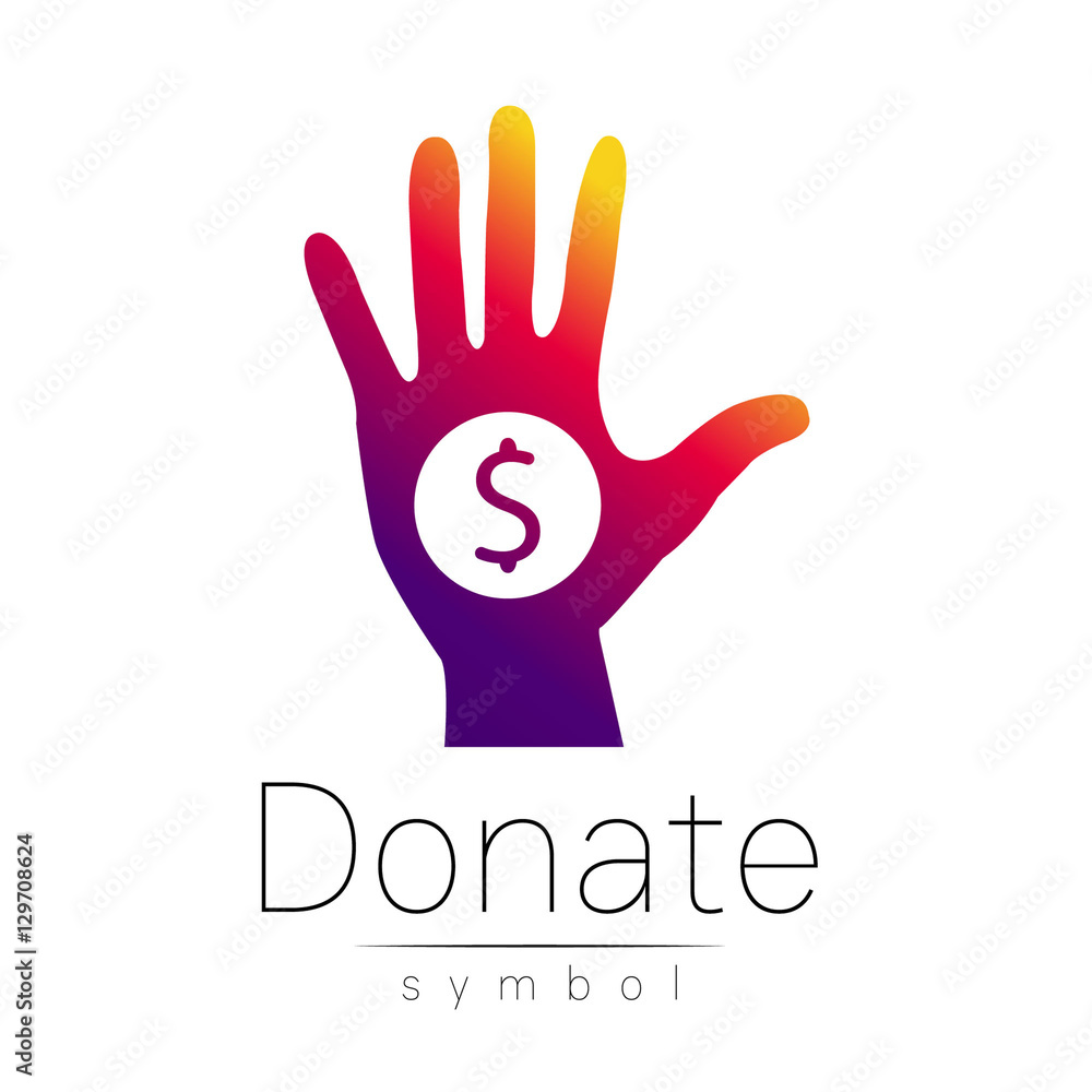 Donation sign icon. Donate money hand. Charity or endowment symbol. Human helping. on white background. Vector.Violet color. Donation sign icon. Donate money hand. Charity or endowment symbol. Human helping. on white background. Vector.Violet color.