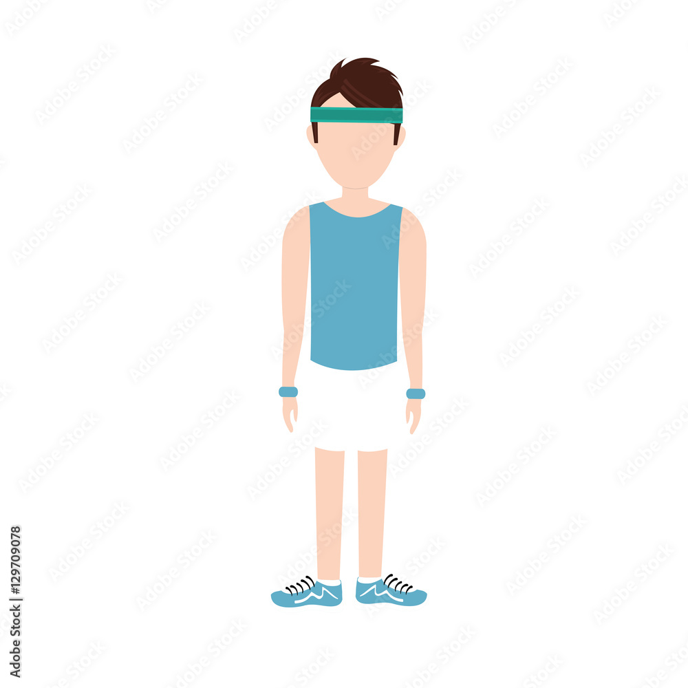 Man with sport headband icon vector illustration graphic design