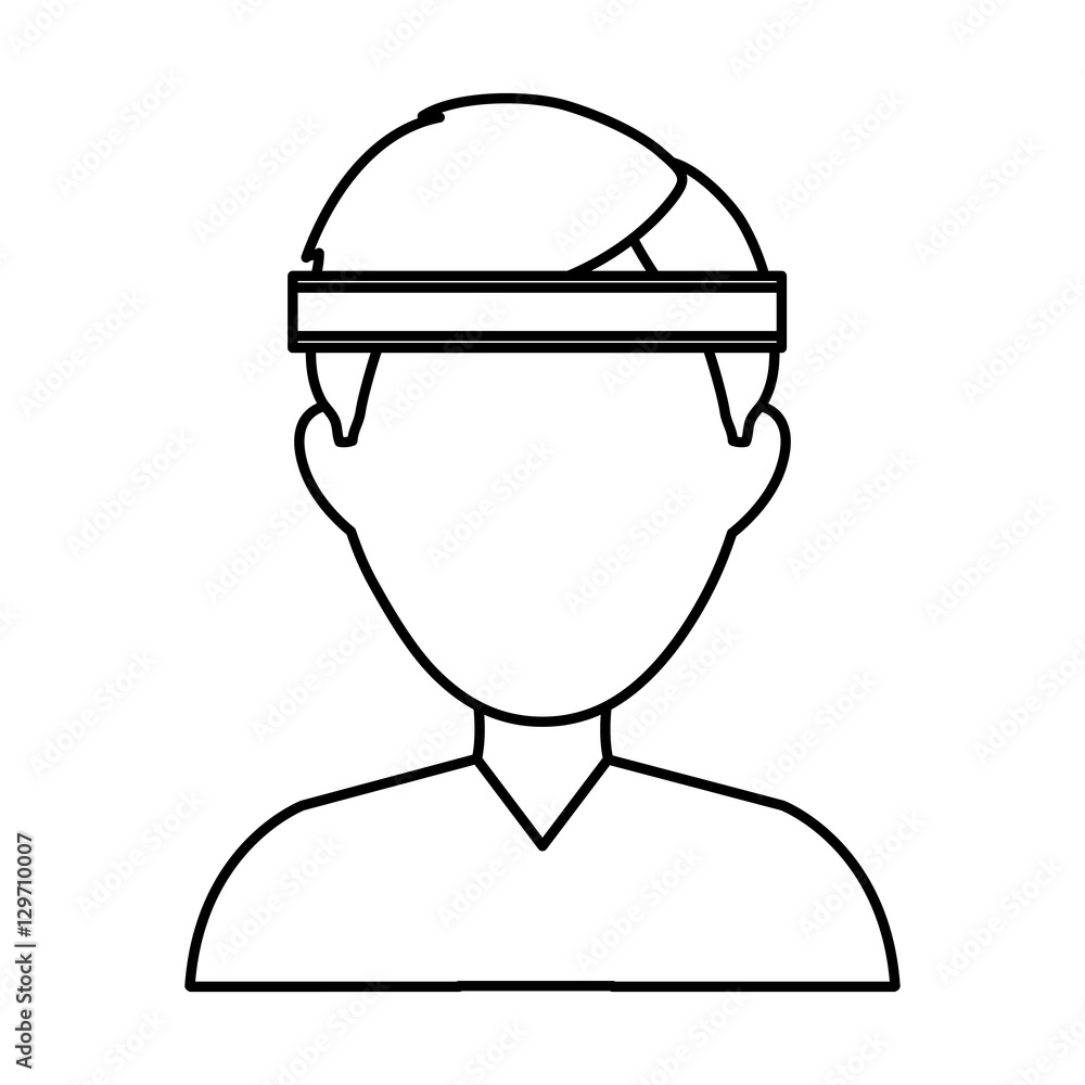 Man with sport headband icon vector illustration graphic design Stock