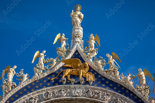 Architectural detail of Patriarchal Cathedral Basilica of Saint Mark in Venice. Italy photo