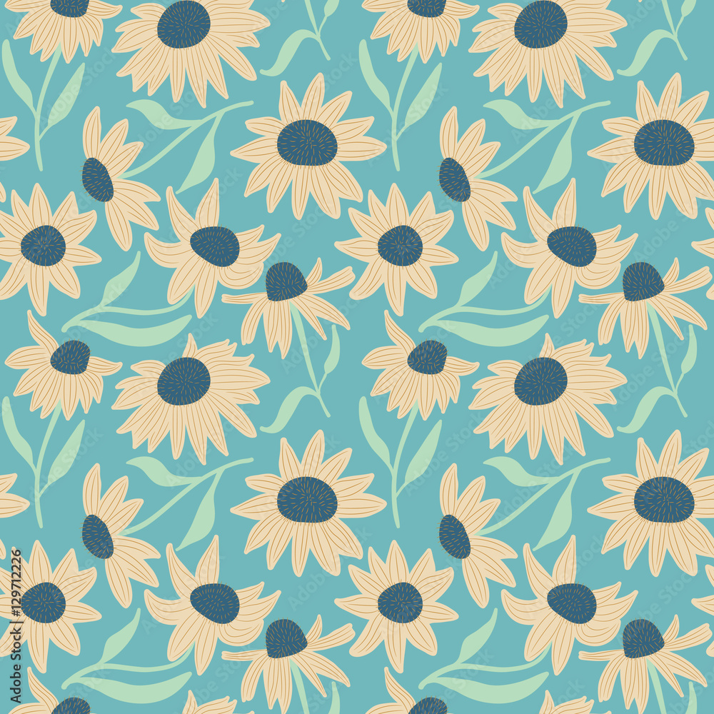 Beauty flowers vector seamless pattern. Beauty flowers vector seamless pattern.