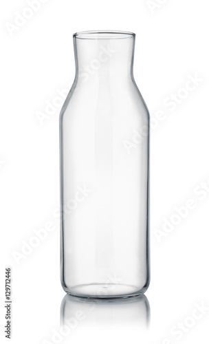 Front view of empty glass carafe photo