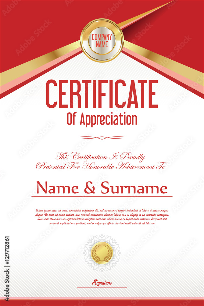 Certificate retro design template Certificate retro design template