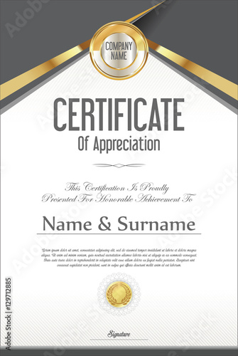 Certificate retro design template