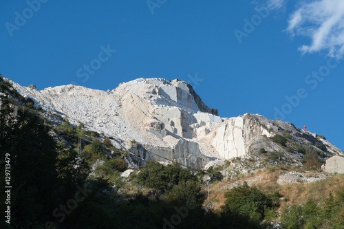 White marble quarries of Carrara in the Apuan alps Massa
