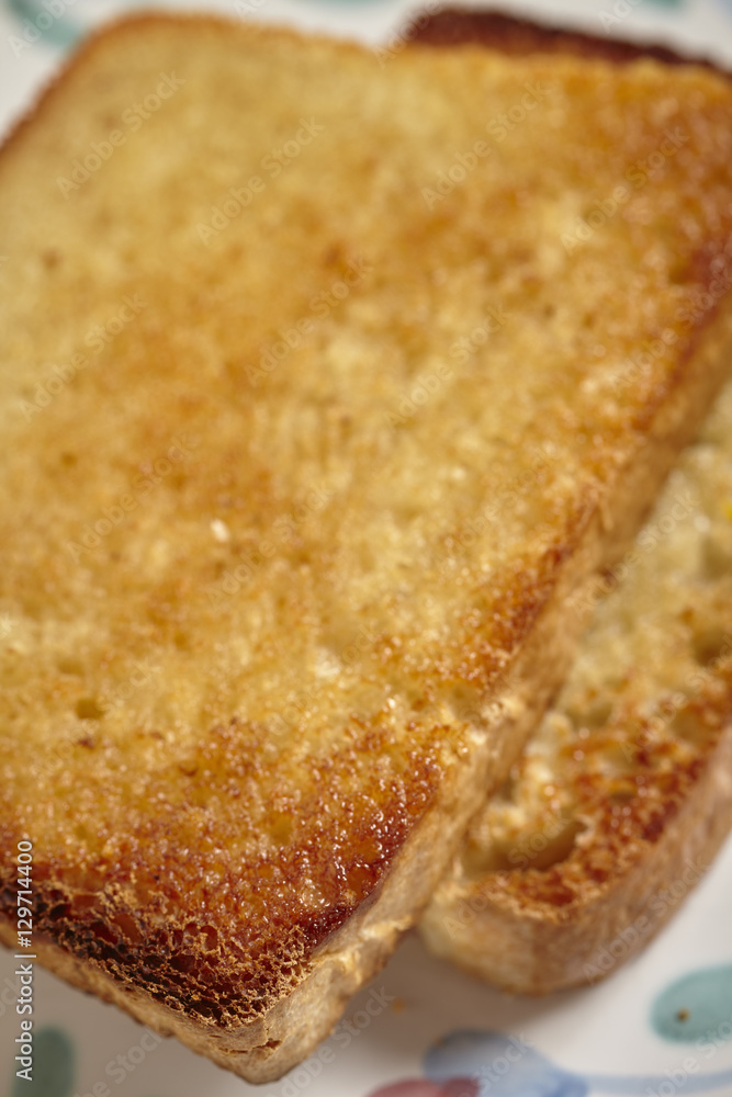 Slices of toasted salt-rising bread Slices of toasted salt-rising bread