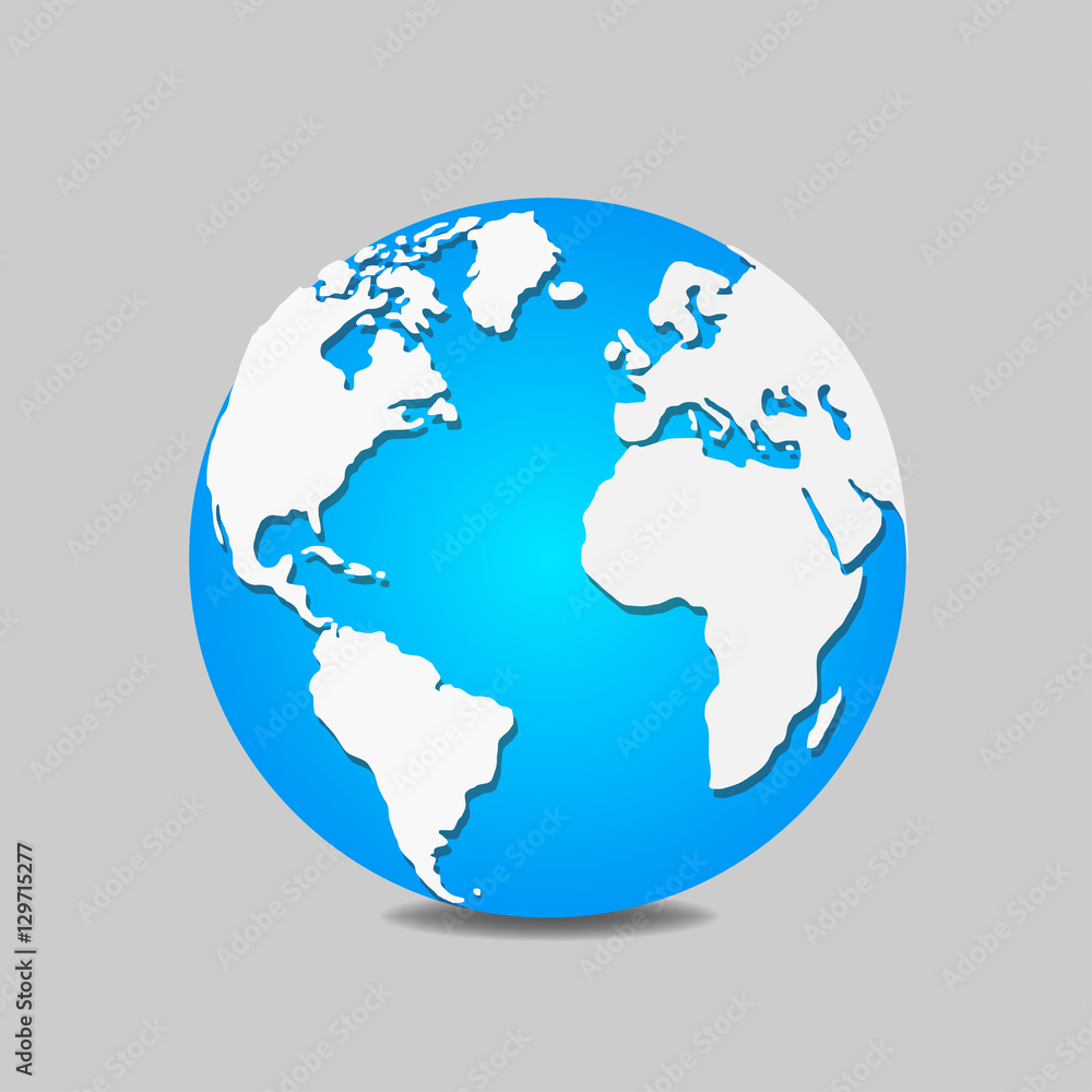 Fototapeta premium Vector globe icon of the world
