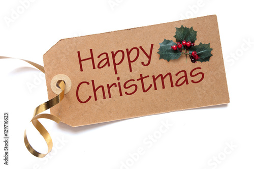 Happy Christmas greeting label