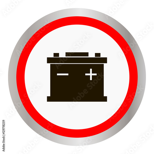 Car Battery icon isolated on white background. Accumulator battery energy power and electricity accumulator battery. Battery accumulator car auto parts electrical supply power in flat style.