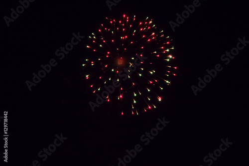 Vintage fireworks in the night sky