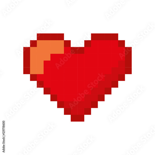 heart love pixelated icon vector illustration design