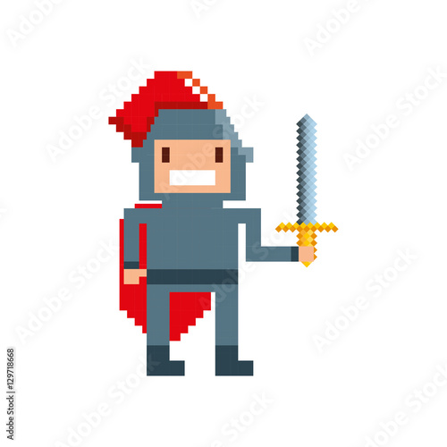 game warrior pixelated icon vector illustration design © Gstudio