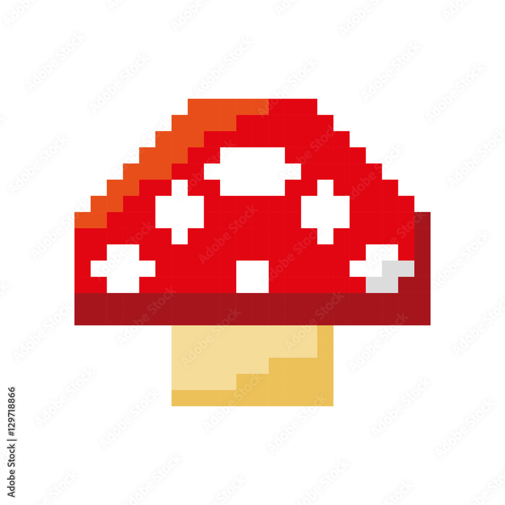Fototapeta premium fongus game pixelated icon vector illustration design