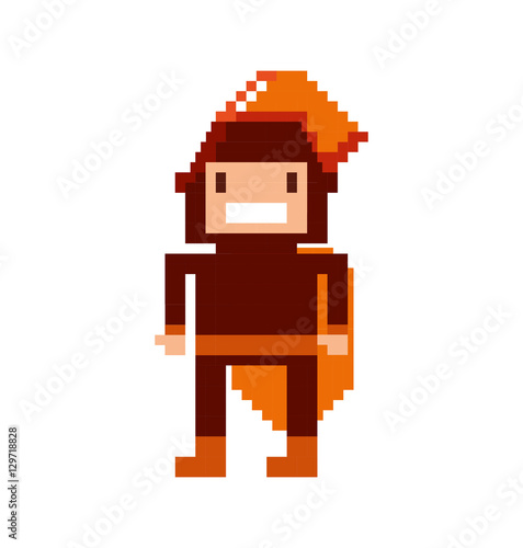 game warrior pixelated icon vector illustration design © Gstudio