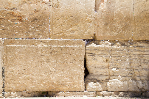 a small part of the wailing wall at Jerusalem
