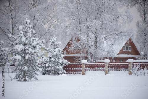 Winter russian village