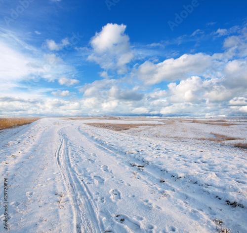 Rural dirt road in winter © Željko Radojko