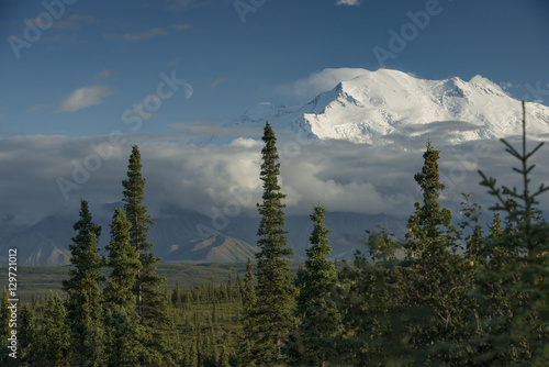 Moonrise and Denali from Wonder Lake