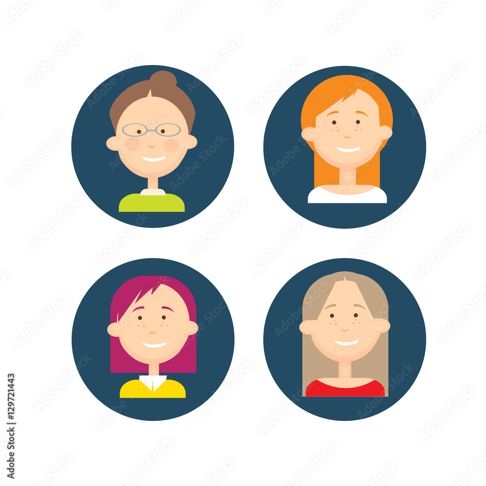 Business People Group Icon Set Woman Businesspeople Team Flat Vector Illustration Business People Group Icon Set Woman Businesspeople Team Flat Vector Illustration