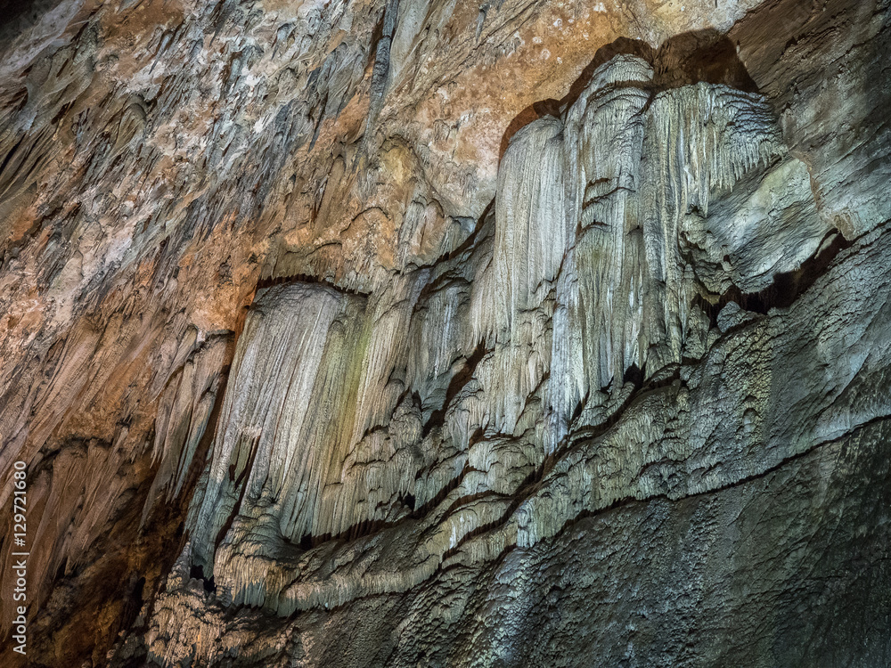 Stalactite wall in Valporquero's cave in Leon (Spain) Stalactite wall in Valporquero's cave in Leon (Spain)