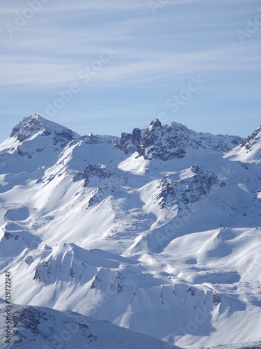 Winter snow covered mountain peaks in Europe. Great place for s © flucas