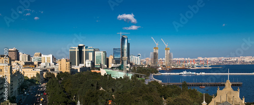 Beautiful panoramic view on Baku, Azerbaijan.