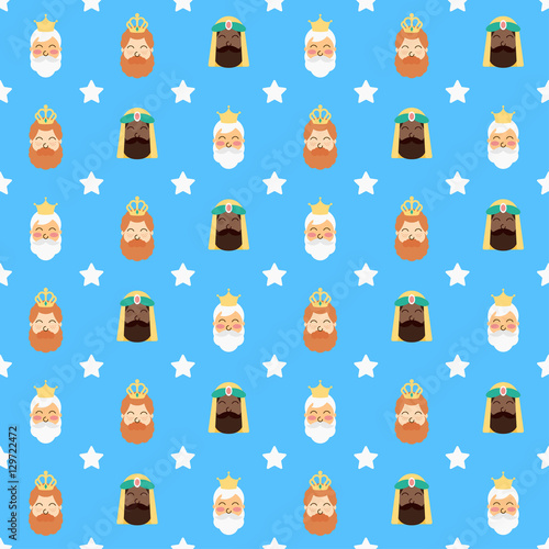Three Kings Christmas Seamless Pattern Vector Design