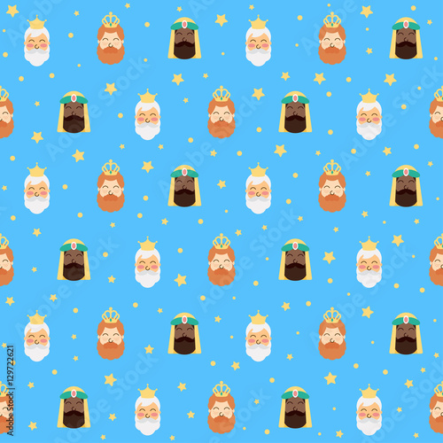 Three Kings Christmas Seamless Pattern Vector Design