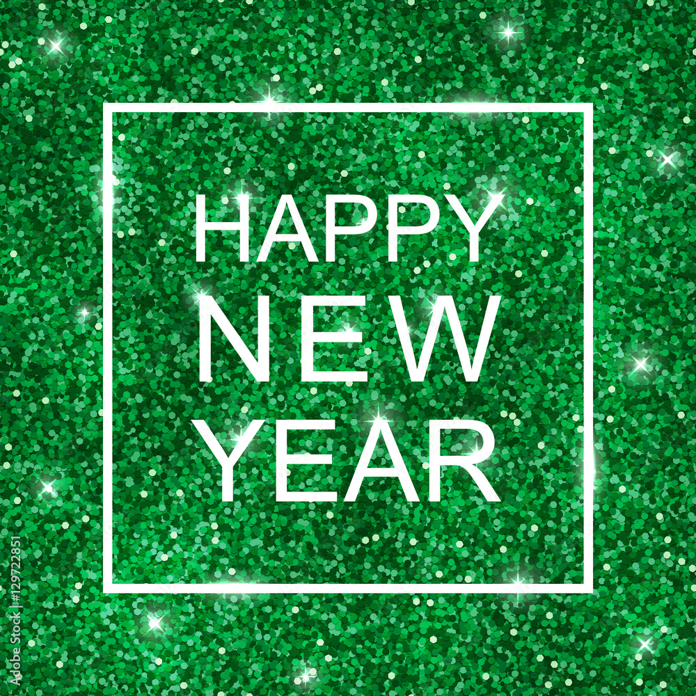 Happy New Year on green glitter. Vector Happy New Year on green glitter. Vector