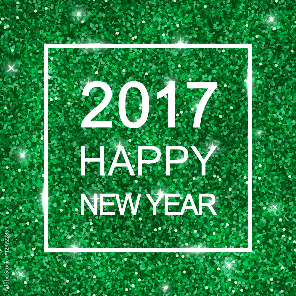 2017 Happy New Year on green glitter. Vector 2017 Happy New Year on green glitter. Vector