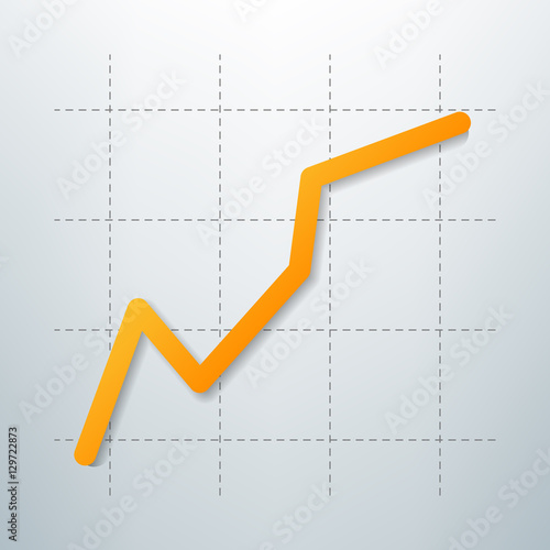 Simple vector illustration of increasing graph with grid
