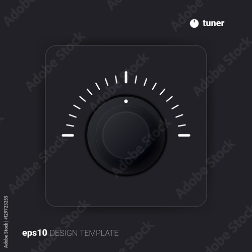 Single gray tuner. Vector design template. UI element