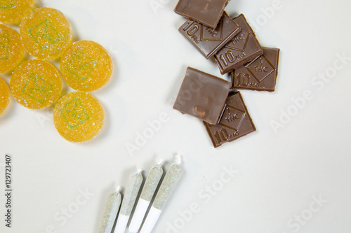 Edible marijuana chocolates and joints