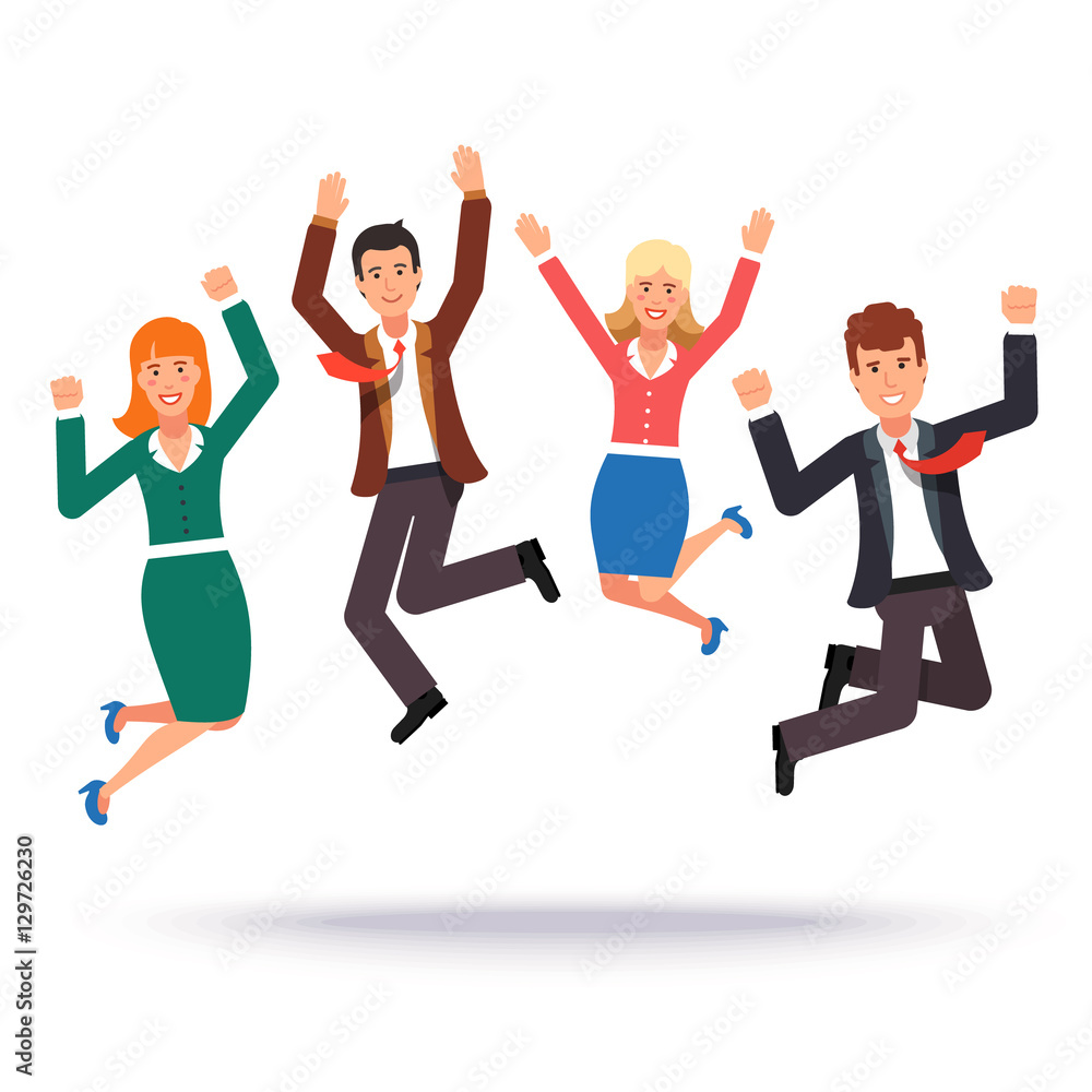Happy business people celebrating their success Happy business people celebrating their success