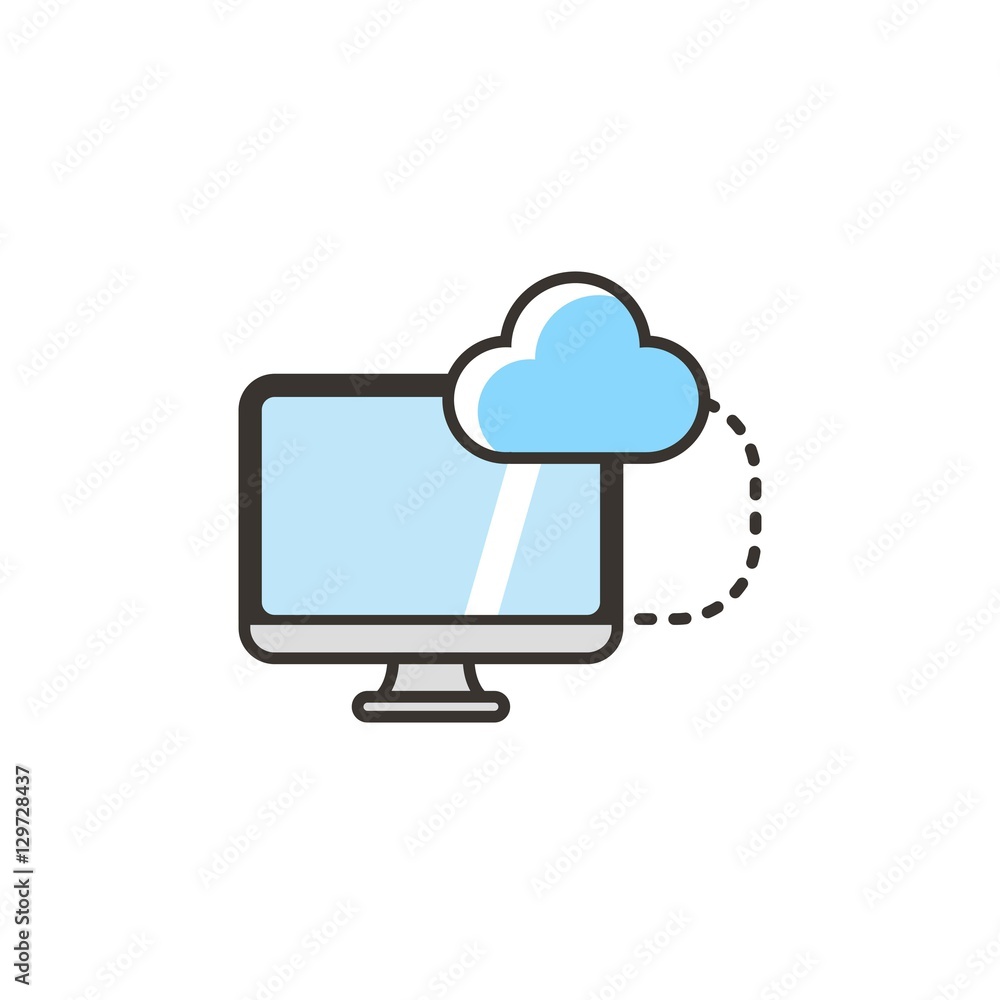 Cloud Computer Logo Design Element Cloud Computer Logo Design Element