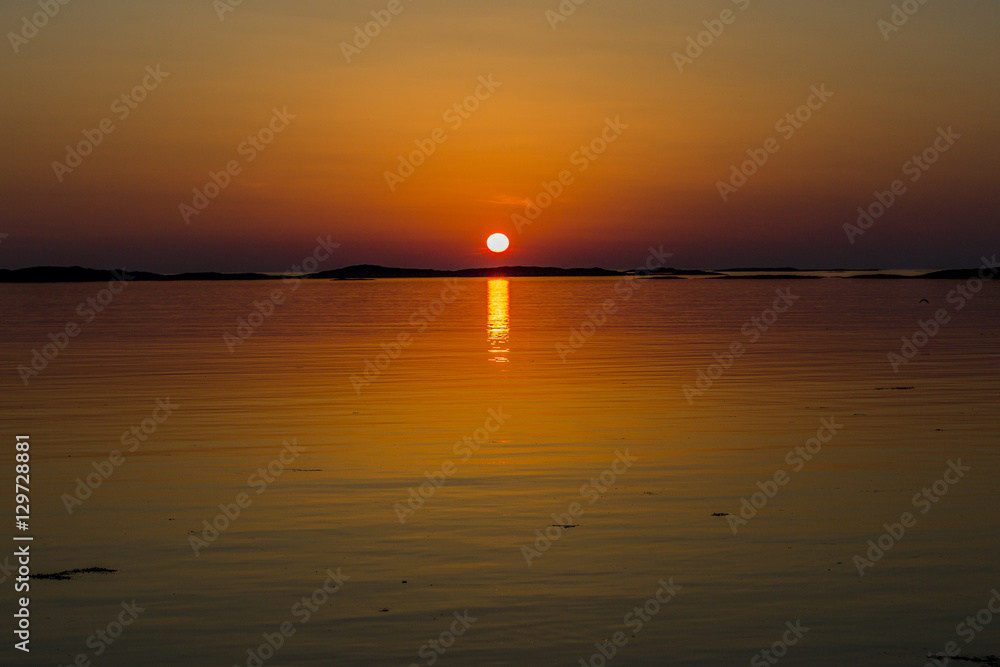 Norwegian landscape in the midnight sun Norwegian landscape in the midnight sun