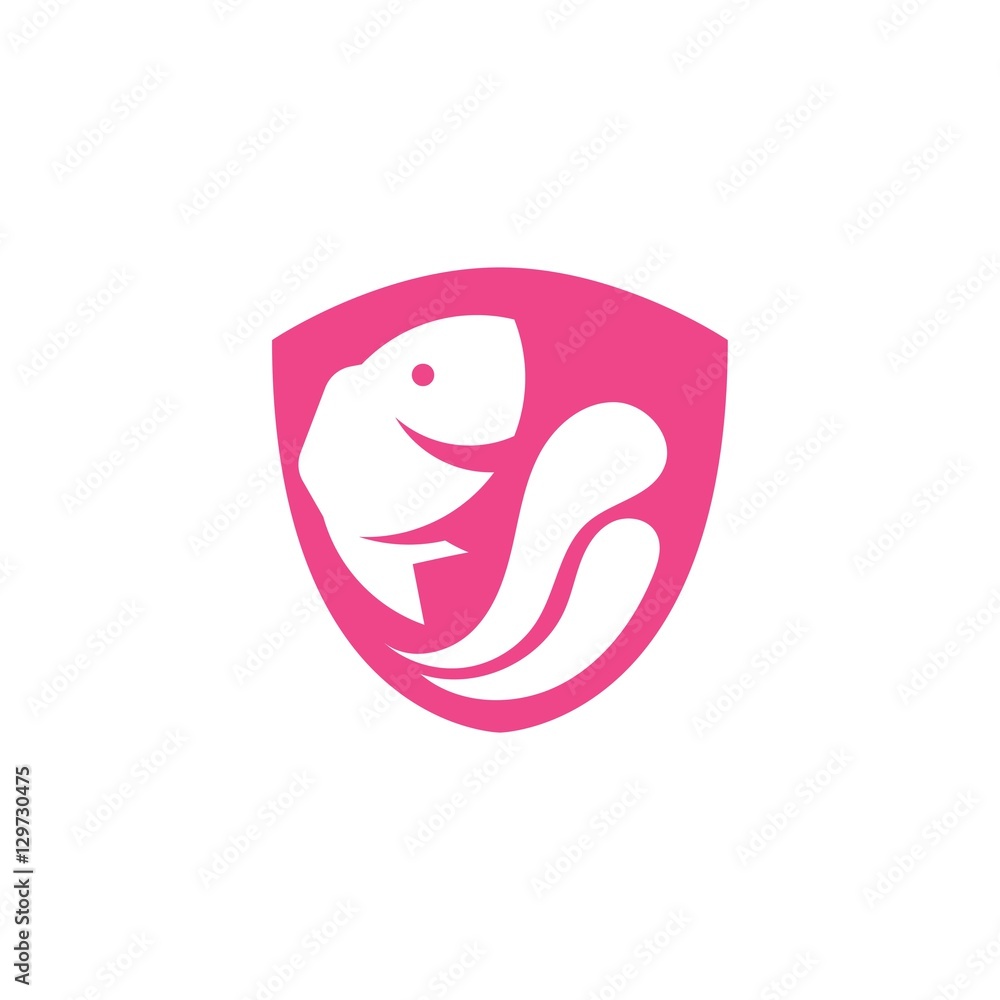 Fishing Shield Logo Design Element Fishing Shield Logo Design Element