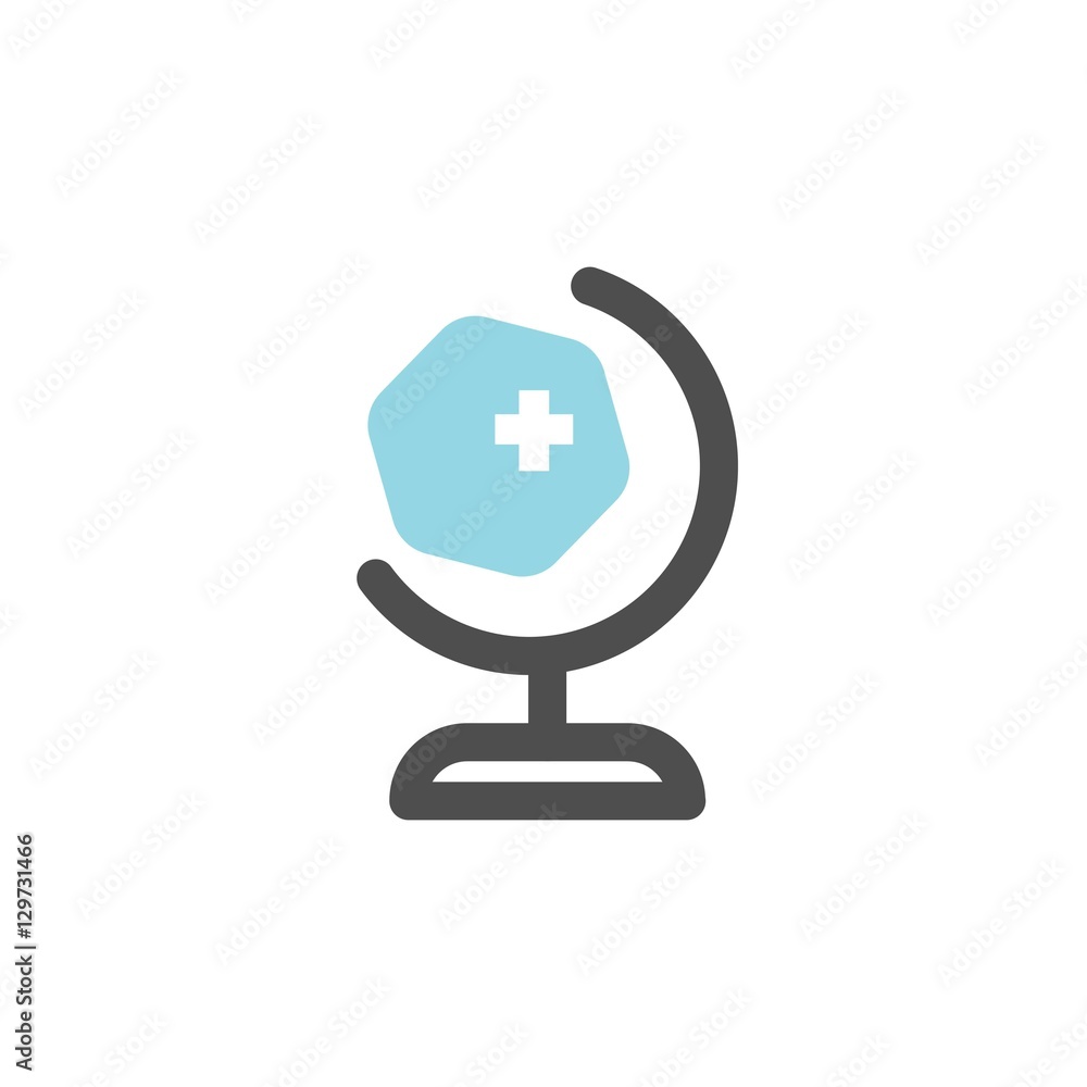 Healthcare Globe Logo Design Element Healthcare Globe Logo Design Element