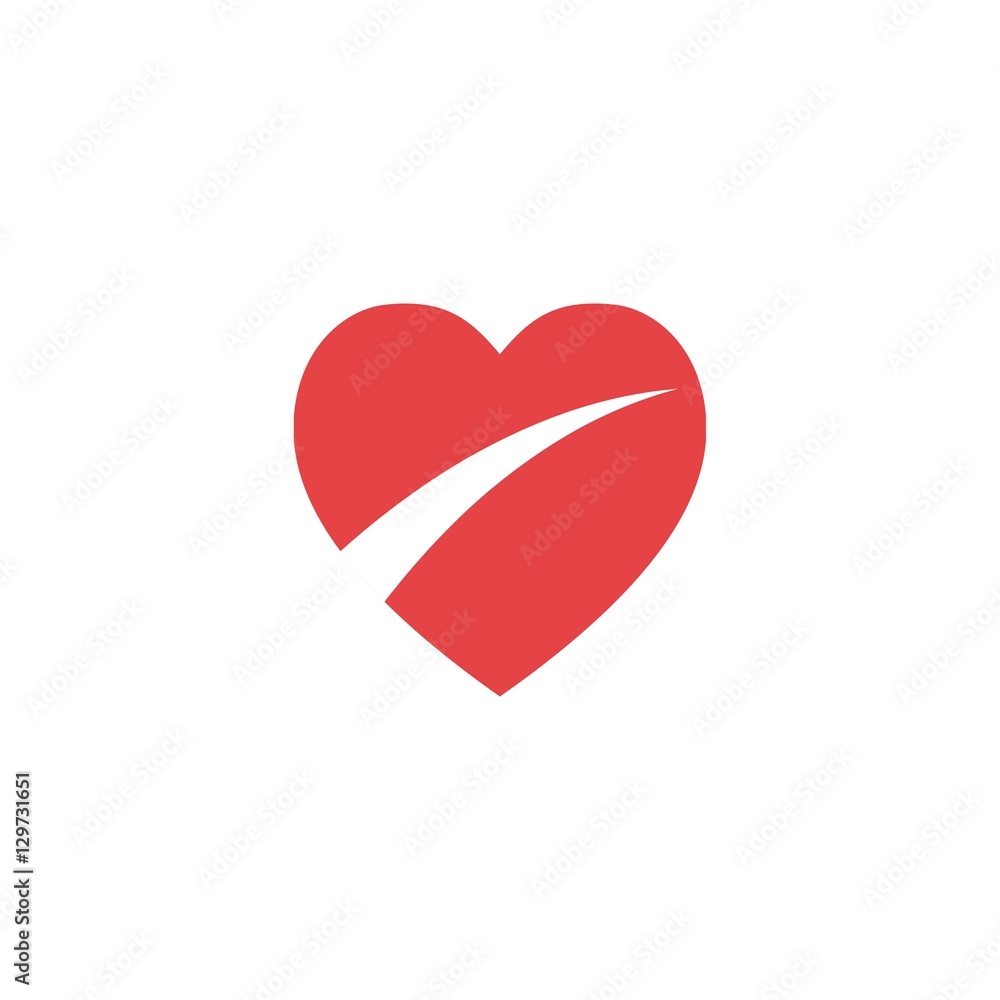 Healthcare Love Logo Design Element
